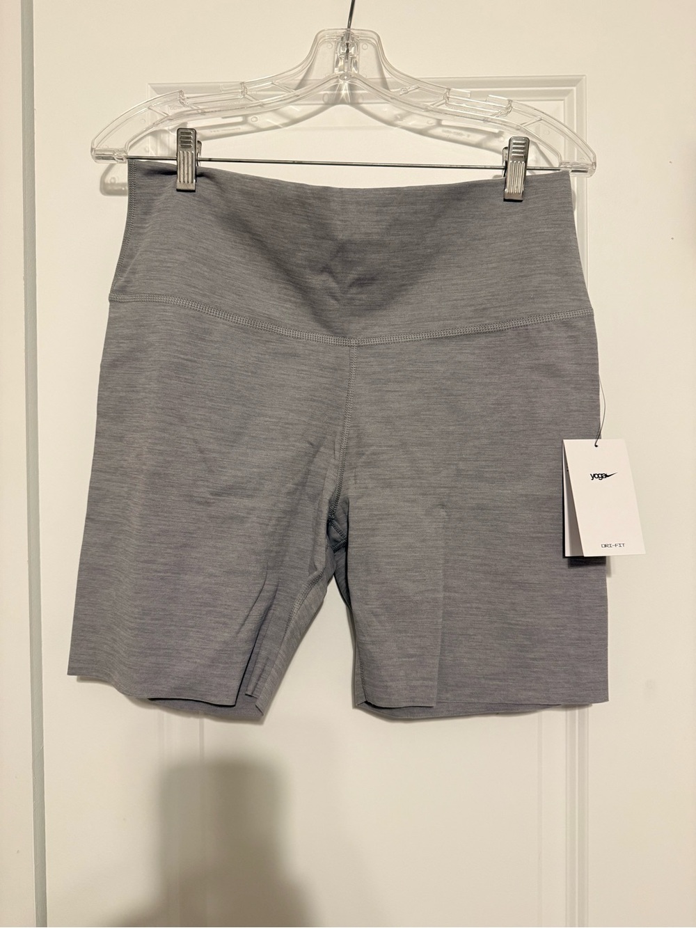 Nike Light Gray High-Waist Bike Shorts